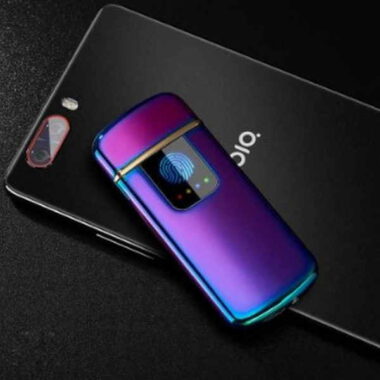 Спиральная сенсорная электрическая USB зажигалка Lighter фиолетовый градиент - Новинка