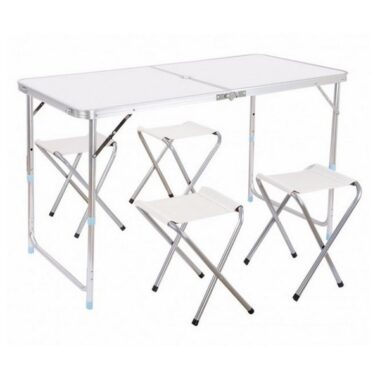 Стол туристический складной для пикника для рыбалки+ 4 стула 120*60*70 Коричневый Folding Table - Новинка