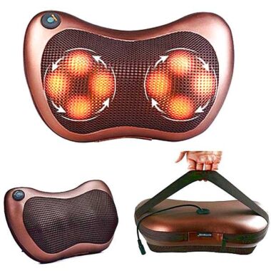 Массажная подушка с подогревом Роликовый массажер для спины и шеи Massage pillow GHM 8028 - Новинка