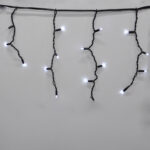 Гирлянда-Бахрома (Icecle-Lights) 120 Short Curtain-W-2 Наружная, Пров.:Черный, 5М (Белый-Теплый)