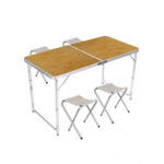 Стол И Стулья Easy Campi 1+4 120Х60Х70См Светлое Дерево №3 (Без Держателя Для Зонта)