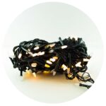 Гирлянда-Нить (String-Lights) 200Ww-3 Внутренняя, Пров.:Черный, 10М (Белый-Теплый)