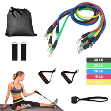 Набор трубчатых эспандеров для фитнеса упражнений и спорта 5 резиновых жгутов Бубновского