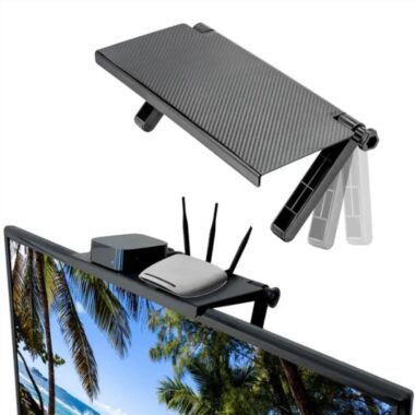 Держатель подставка на телевизор/монитор Screen Top Shelf - Универсальная полочка для телевизора и монитора полка Черная