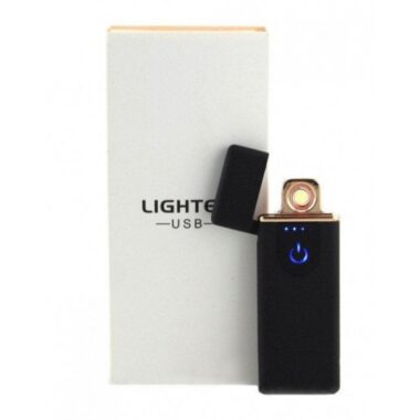 USB зажигалка спиральная LIGHTER FIRE, сенсорная черная