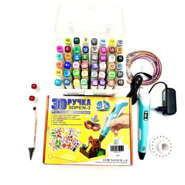 Набор - 3д ручка + Маркеры 48 шт. – Подарочный (Святой Николай, Рождество, Новый год)